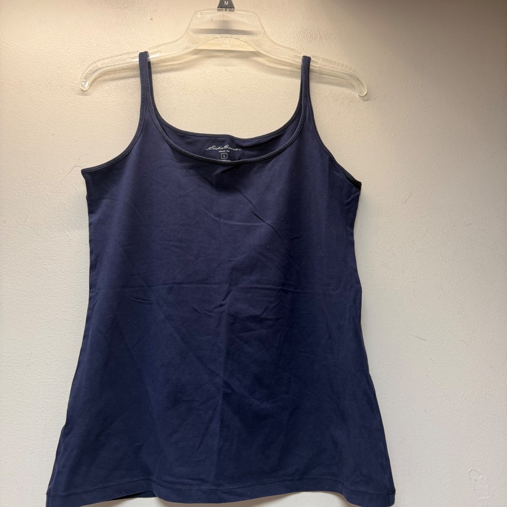 Eddie Bauer Camisole Womens Large Navy Blue Excellent Spaghetti Strap Tank Top